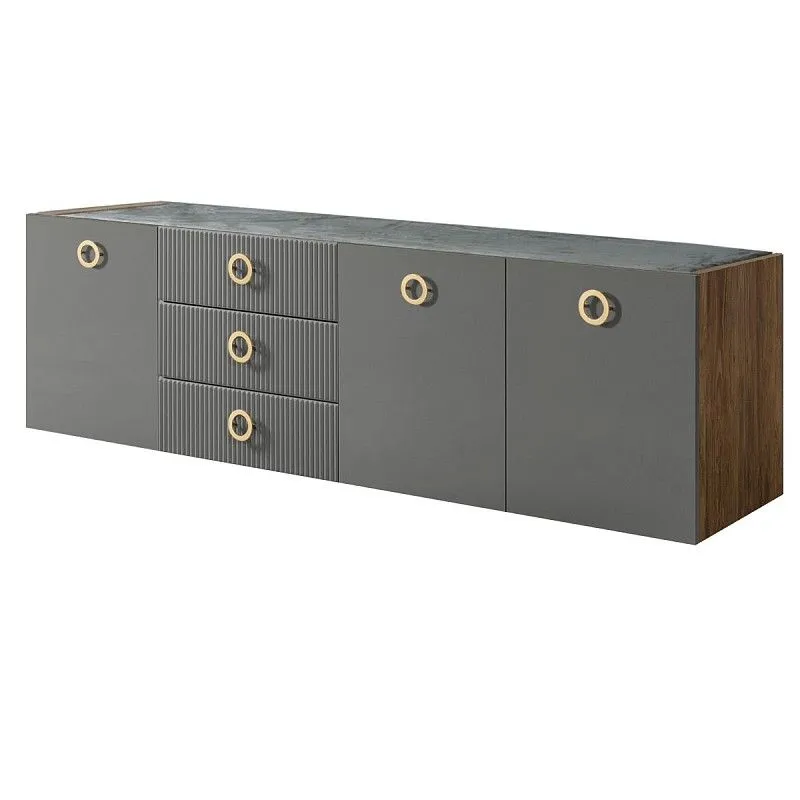 Комод 2.1м Bogemia Woodline Fly Fi (Серый) (Novabuk/Золото) БМКМ-5