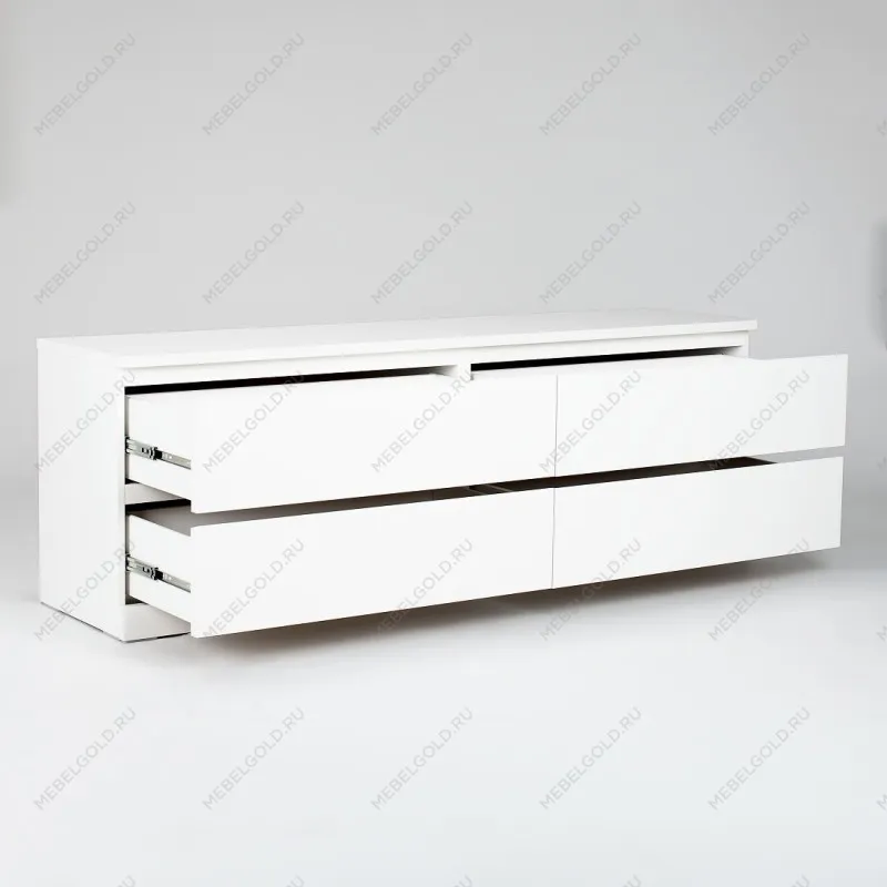 Комод Варма, 4 ящика, горизонтальный, 160х54х40 см, эмаль белая | изображение 11