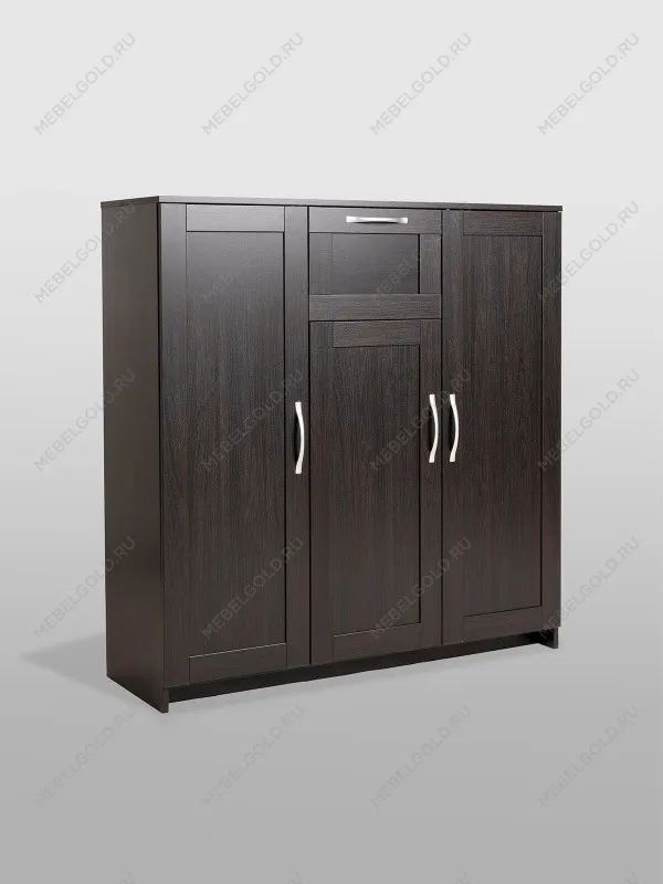 Тумба Сириус, 3 двери, 1 ящик, 117х41х124 см, дуб венге, черно-коричневая | изображение 8