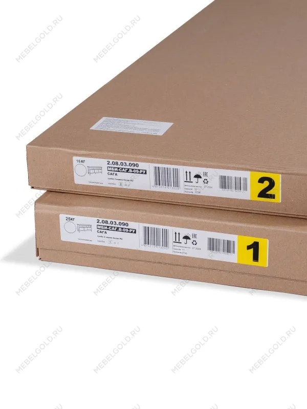 Тумба ТВ Сага, 3 ящика, 131х42х63 см, белая | изображение 15