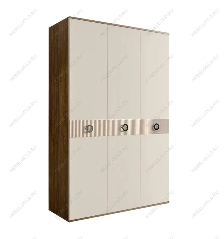 Шкаф 3-х дверный Bogemia Woodline Fi (Слоновая кость/Хром) БМШ2/3