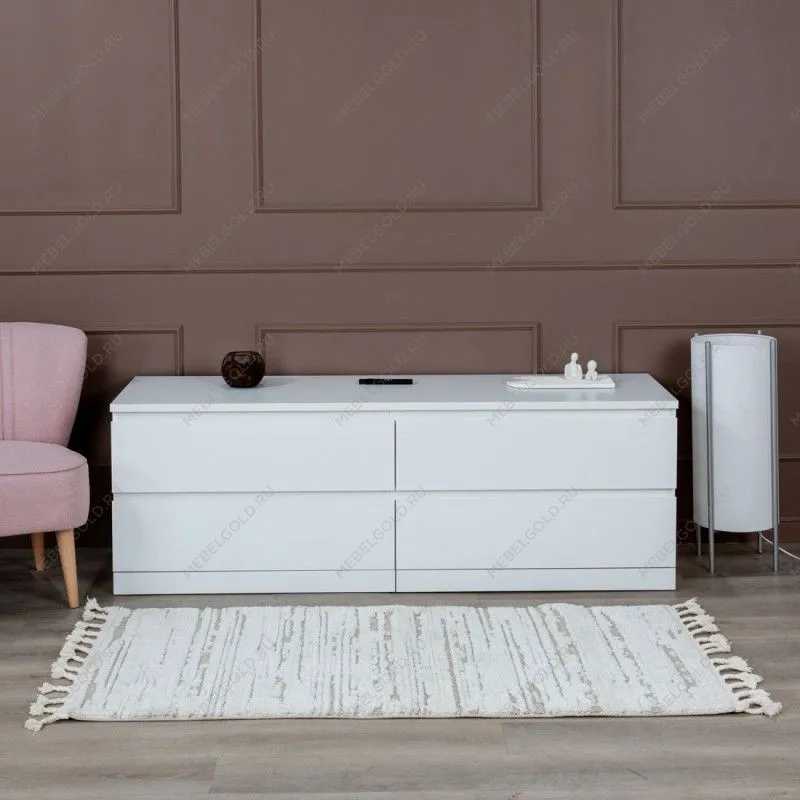 Варма Прайм 4Д комод 160x55x48, белый | изображение 3