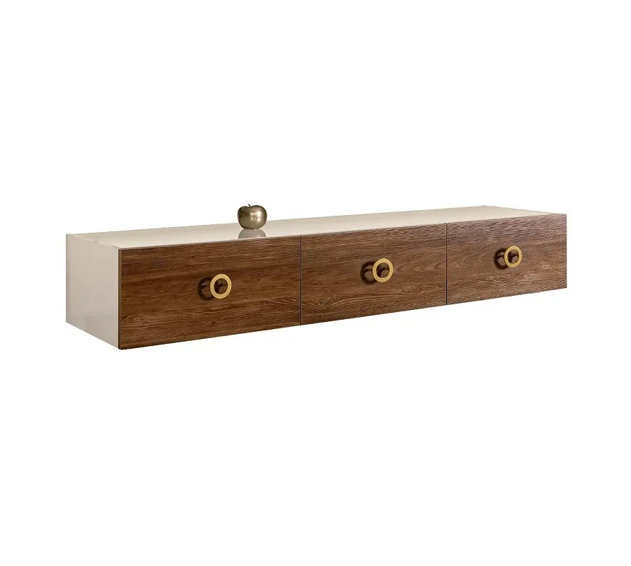 Тумба телевизионная 1.6м Bogemia Fly Wood Fi (Слоновая кость) (Lakobel/Золото) БМТ-1