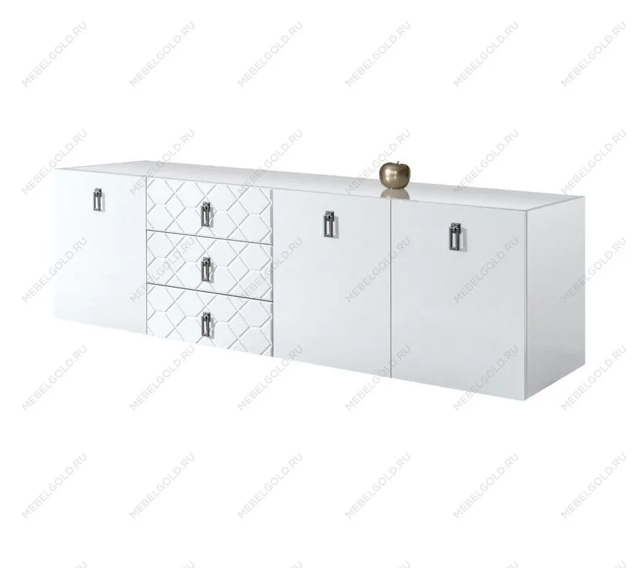 Комод 2.1м Bogemia Fly Farfalle (Белый) (Lakobel/Хром) БМКМ-5