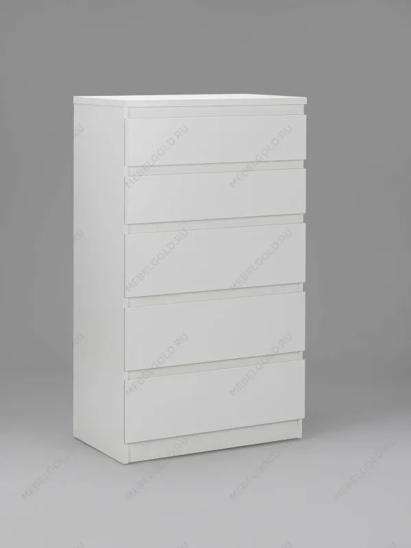 Комод Кастор, 5 ящиков, 65х40х112 см, белый | изображение 9