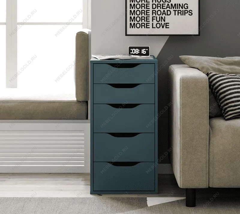 ИНГАР 5 комод ИКЕА / IKEA 36x71x53, серо-бирюзовый | изображение 3