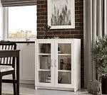 БРИМНЭС / СИРИУС тумба ИКЕА / IKEA 2 двери со стеклом 78х95 белая | изображение 4