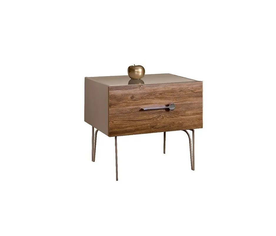 Тумба прикроватная Bogemia Wood Wo (Мокка) (Lakobel/Хром) БМТП-1(Wo)