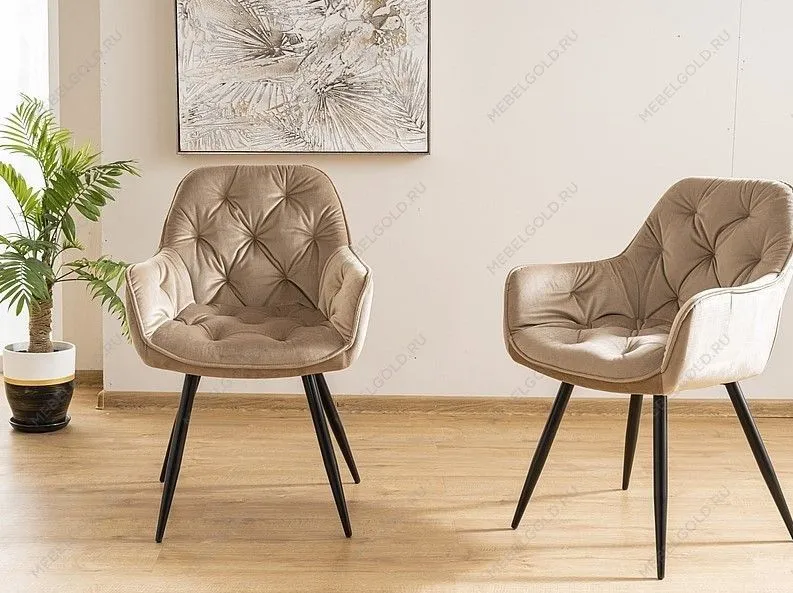 Стул кухонный Signal CHERRY VELVET (бежевый/черный) | изображение 4