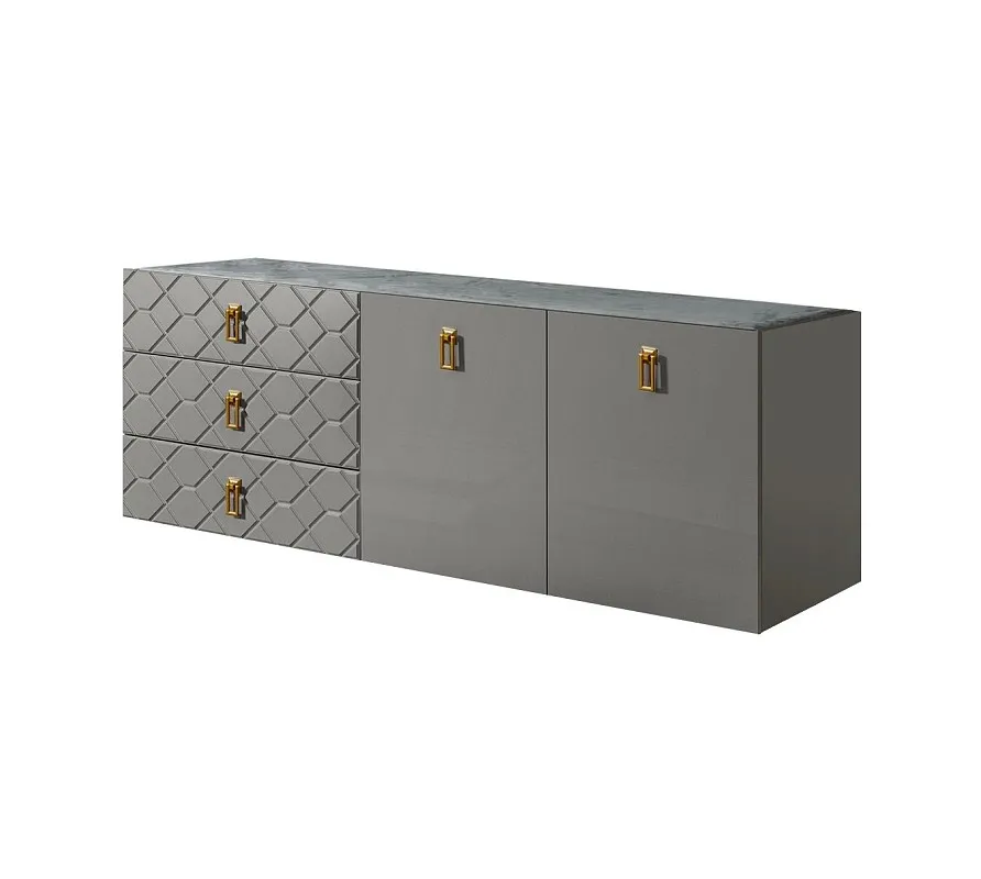 Комод 1.6м Bogemia Fly Farfalle (Серый) (Novabuk/Золото) БМКМ-4