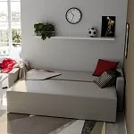 Диван-кровать ВАЛО, 227х101х78 см, бежево-серый | изображение 1