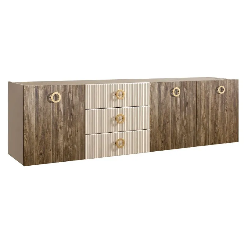 Комод 2.1м Bogemia Woodline Fly Wood Fi (Слоновая кость) (Novabuk/Золото) БМКМ-5