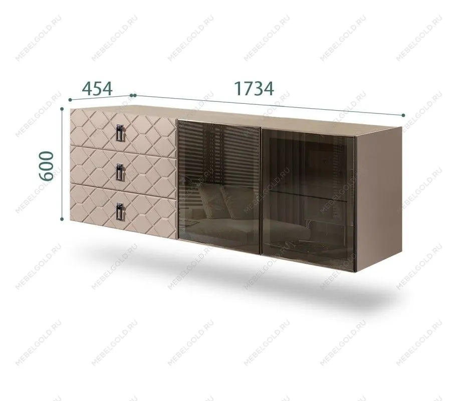 Комод 1.6м Bogemia Fly Farfalle (Мокка) (Novabuk/Черный) БМКМ-4[5]