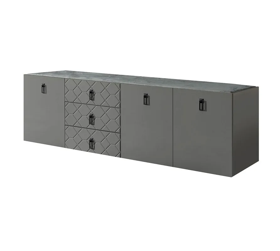 Комод 2.1м Bogemia Fly Farfalle (Серый) (Novabuk/Черный) БМКМ-5