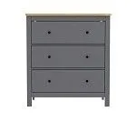 САГА комод 3 ящика серый/ясень | изображение 1