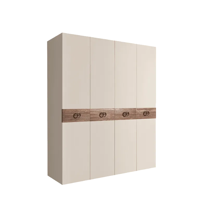 Шкаф 4-х дв. Bogemia Wood Fi (Слоновая кость/Хром) БМШ2/4(Wo)