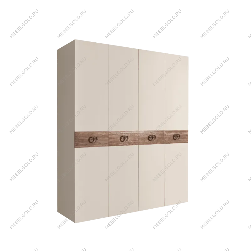 Шкаф 4-х дв. Bogemia Wood Fi (Слоновая кость/Хром) БМШ2/4(Wo)
