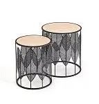 Комплект Halmar FOLLA, 2 стола журнальных (натуральный/черный) | изображение 1