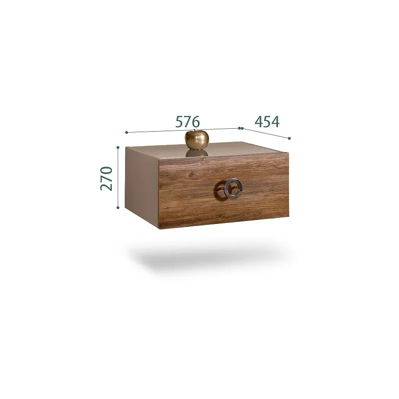 Тумба прикроватная Bogemia Fly Wood Fi (Мокка) (Lakobel/Хром) БМТП-1