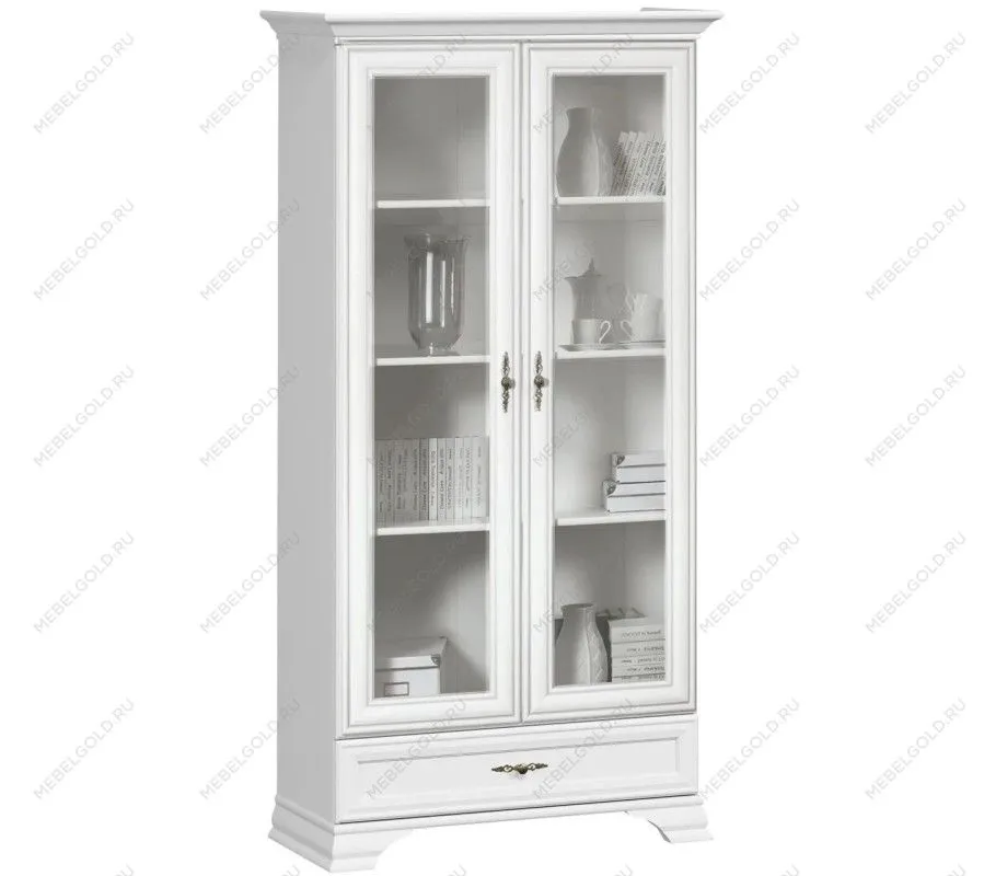 Шкаф с витриной Кентаки REG2W1S белый | изображение 1