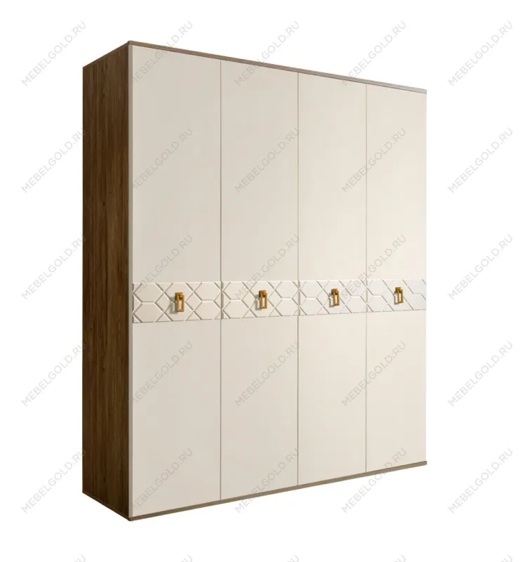 Шкаф 4-х дверный Bogemia Woodline Fa (Слоновая кость/Золото) БМШ2/4