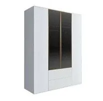 Шкаф 4-х дв. с ящиками Bogemia Air (Белый/Золото) БМШ2/42(2)