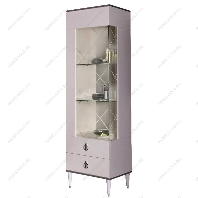 Витрина 1-ств. Римини (Слоновая кость/Серебро) (Левая) РМВ1-1С