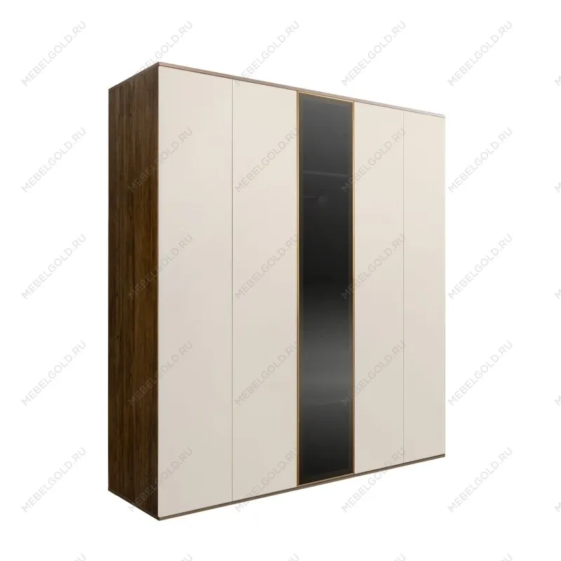 Шкаф 5-ти дв. Bogemia Woodline Air (Слоновая кость/Золото) БМШ2/5(1)