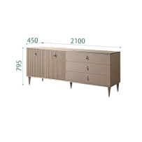 Комод для гостиной 2.1м Римини СОЛО (Мокка/Серебро) РМКМ-5(s)