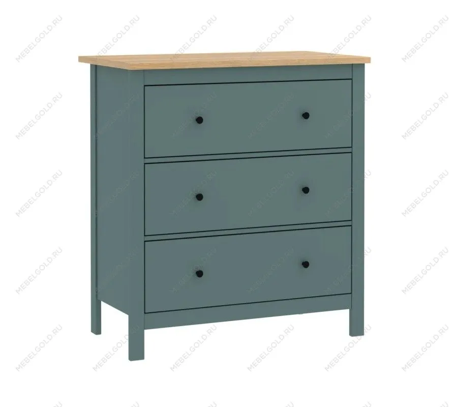 САГА комод 3 ящика темно-бирюзовый/ясень | изображение 3