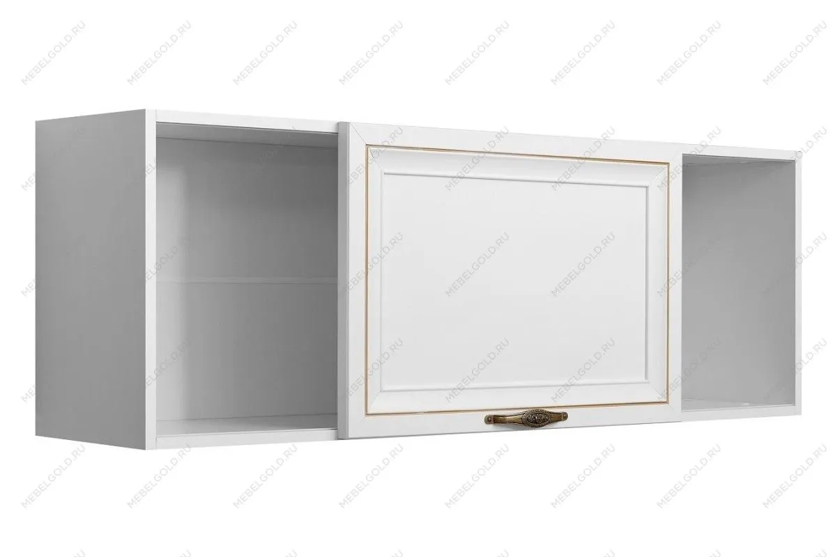 Полка навесная книжная Натали белый глянец