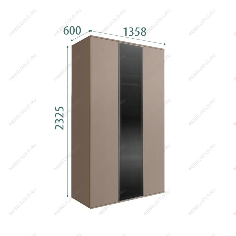 Шкаф 3-х дверный Bogemia Air (Мокка/Серебро) БМШ2/3(1)