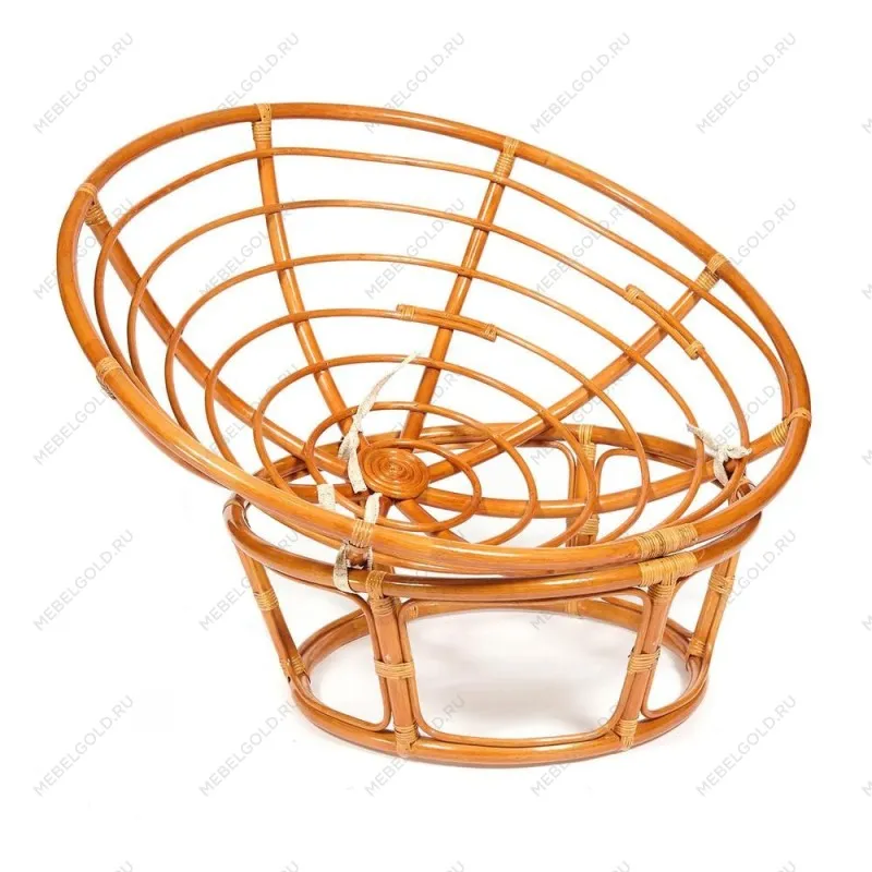 Кресло Papasan с подушкой Коньяк, флок | изображение 4