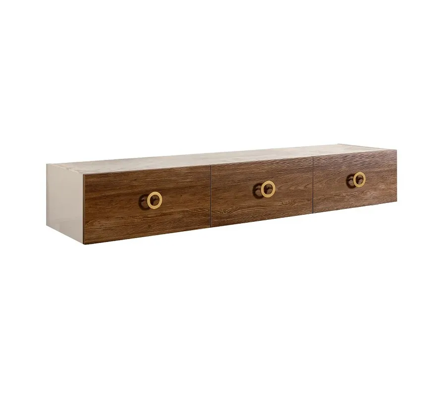 Тумба телевизионная 1.6м Bogemia Fly Wood Fi (Слоновая кость) (Novabuk/Золото) БМТ-1