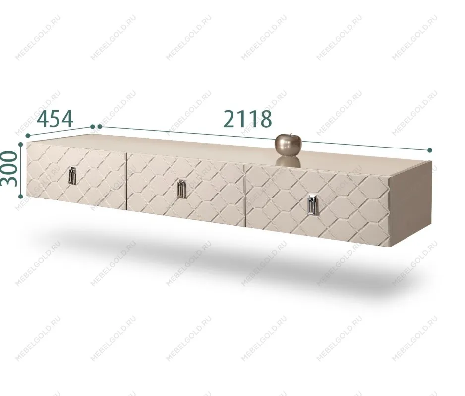 Тумба телевизионная 2.1м Bogemia Fly Farfalle (Ваниль) (Lakobel/Хром) БМТ-2