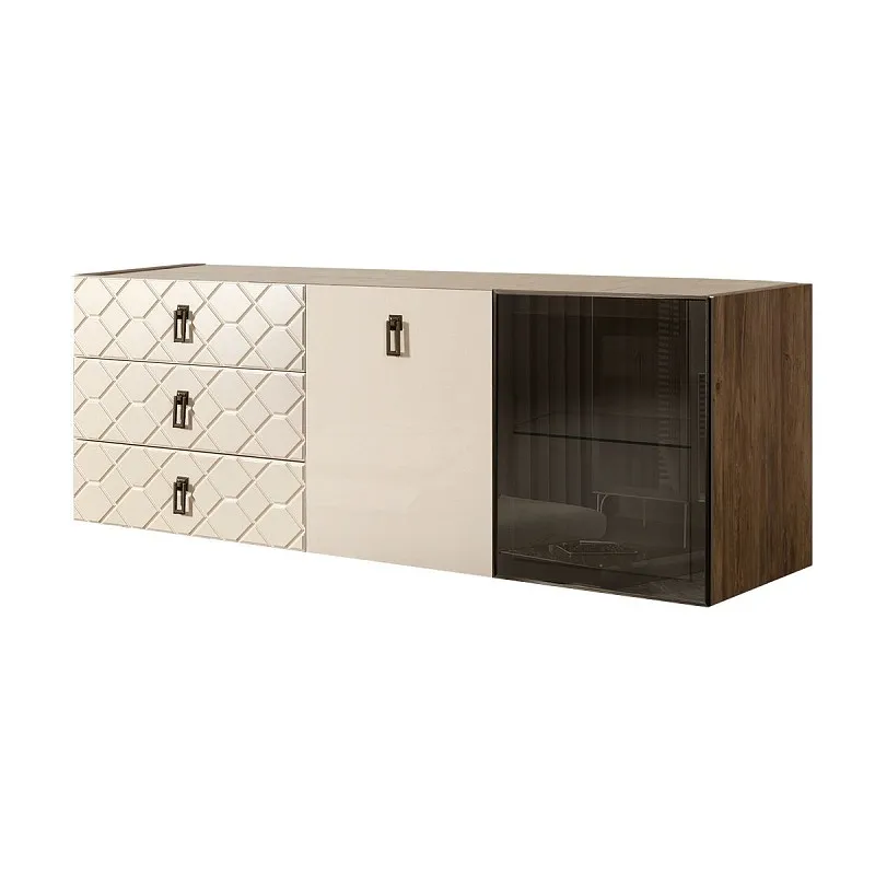 Комод 1.6м Bogemia Woodline Fly Fa (Слоновая кость) (Novabuk/Черный) БМКМ-4[5][10]