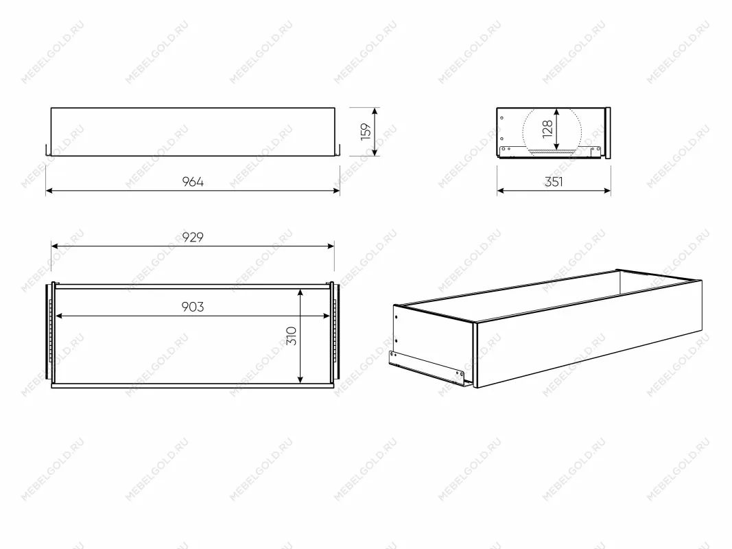 Ящик выдвижной к шкафу МАКС, 93х36х16 см, дуб сонома | изображение 10