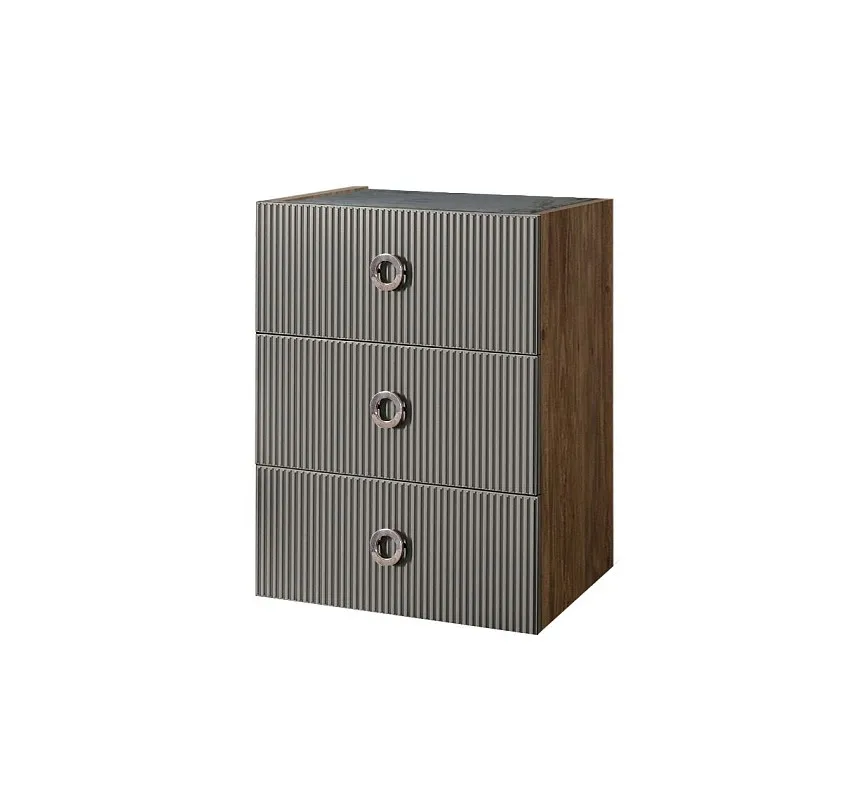 Комод Bogemia Woodline Fly Fi (Серый) (Novabuk/Хром) БМКМ-1