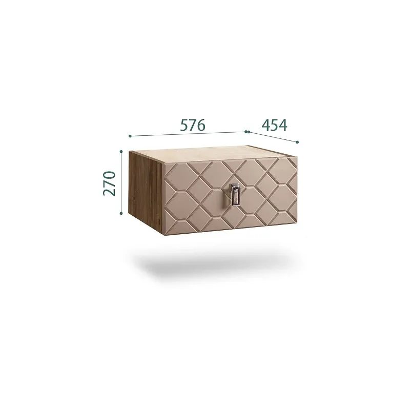 Тумба прикроватная Bogemia Woodline Fly Fa (Мокка) (Novabuk/Хром) БМТП-1