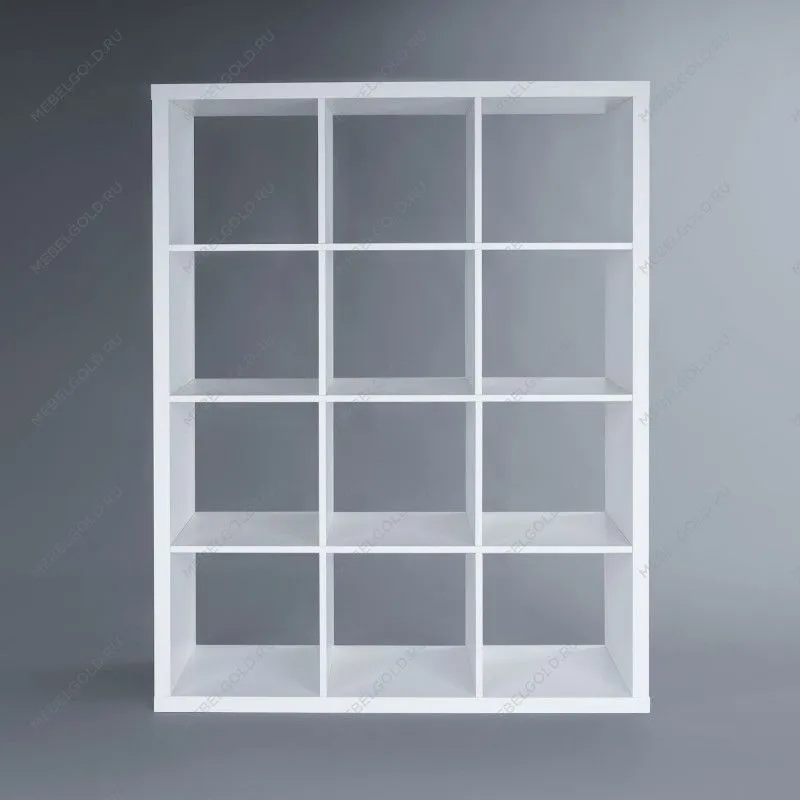 КАЛЛАКС / ФОРА Стеллаж ИКЕА / IKEA 12, широкий стеллаж с открытыми ячейками, тамбурат, цвет белый | изображение 2
