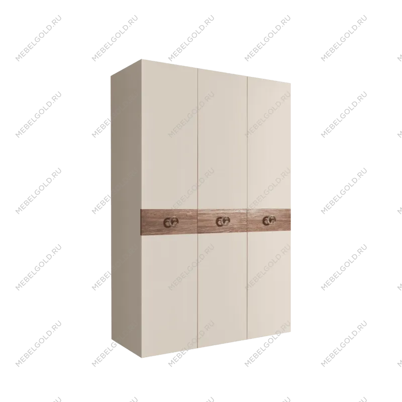Шкаф 3-х дверный Bogemia Wood Fi (Слоновая кость/Хром) БМШ2/3(Wo)
