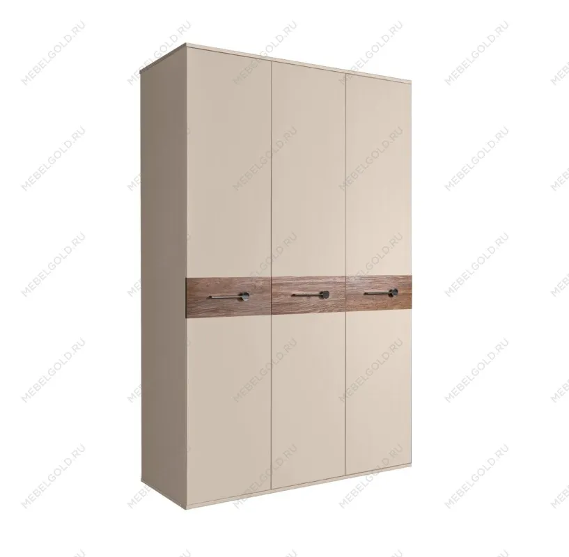 Шкаф 3-х дверный Bogemia Wood Wo (Ваниль/Хром) БМШ2/3(Wo)