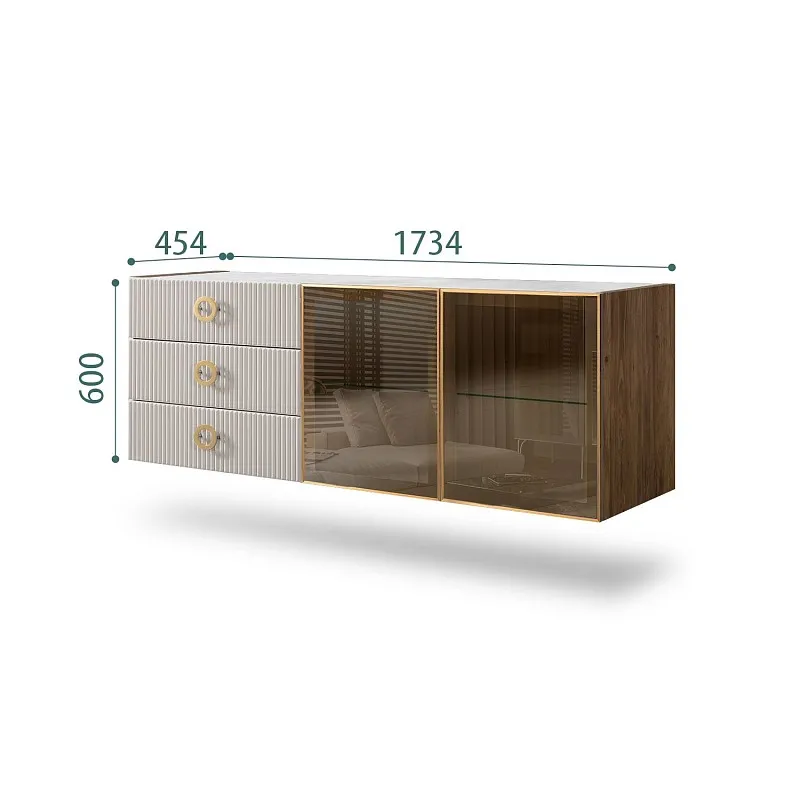 Комод 1.6м Bogemia Woodline Fly Fi (Шелк) (Novabuk/Золото) БМКМ-4[5]