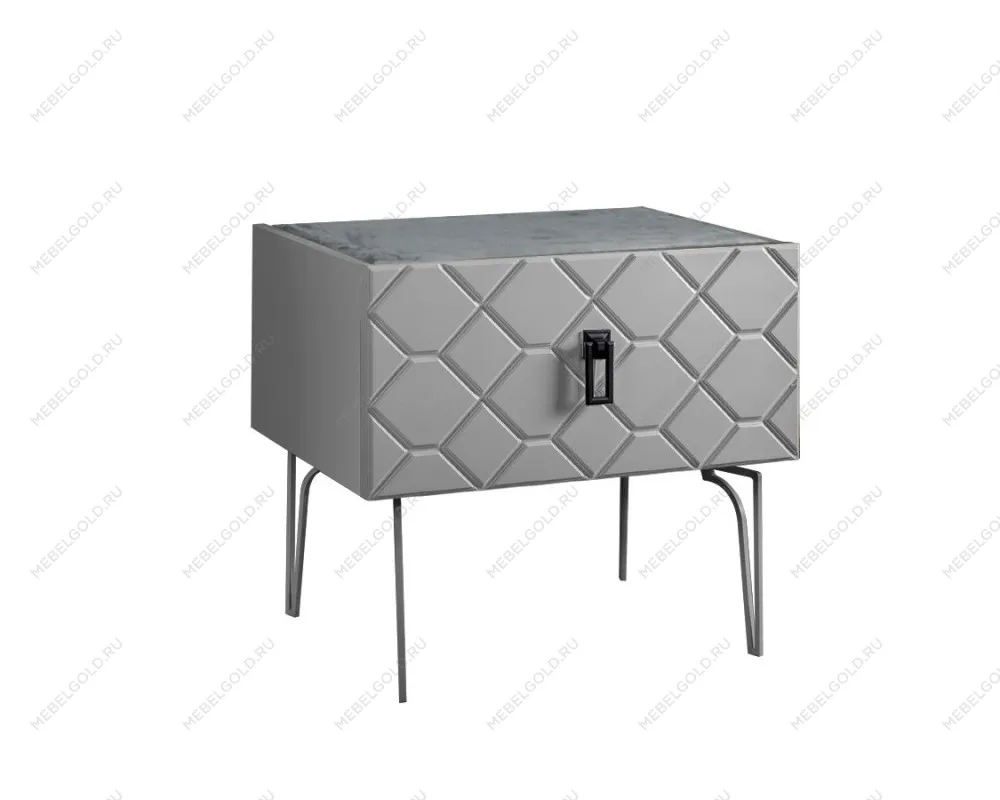 Тумба прикроватная Bogemia Farfalle (Серый) (Novabuk/Черный) БМТП-1(Fa)