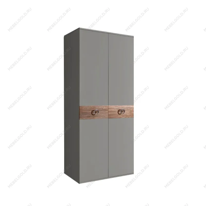 Шкаф 2-х дверный Bogemia Wood Fi (Серый/Хром) БМШ2/2(Wo)