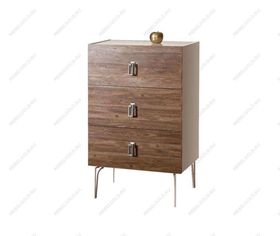Комод Bogemia Wood Fa (Ваниль) (Lakobel/Хром) БМКМ-1(Wo)