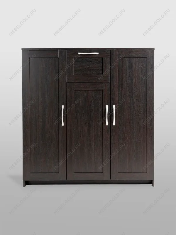 Тумба Сириус, 3 двери, 1 ящик, 117х41х124 см, дуб венге, черно-коричневая | изображение 6