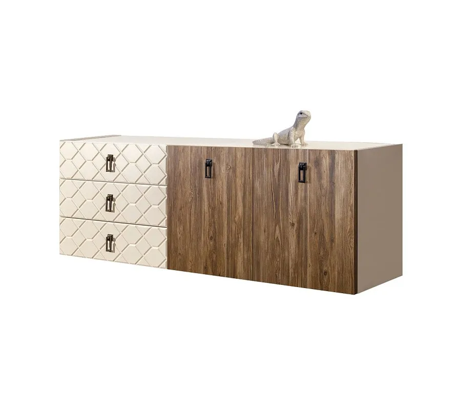 Комод 1.6м Bogemia Fly Wood Fa (Слоновая кость) (Lakobel/Черный) БМКМ-4