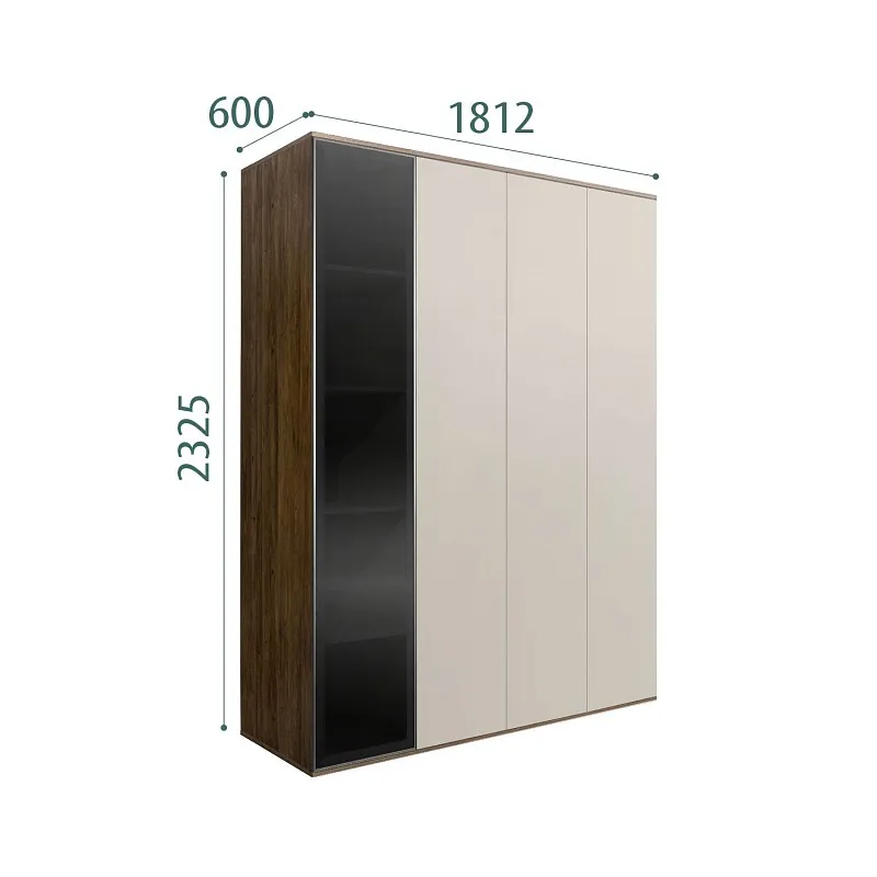 Шкаф 4-х дв. Bogemia Woodline Air (Шелк/Серебро) БМШ2/4(1)
