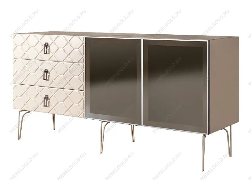 Комод 1.6м Bogemia Farfalle (Слоновая кость) (Novabuk/Хром) БМКМ-4(Fa)[5]